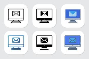 email icon with various design styles vector