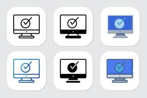 done icon with various design styles vector