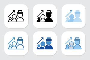 Age icons with various design styles vector