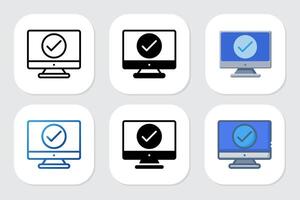 check icon with various design styles vector