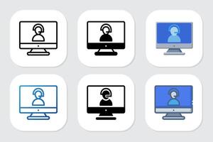 call center icons with various design styles vector