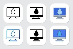 water drop icon with various design styles vector