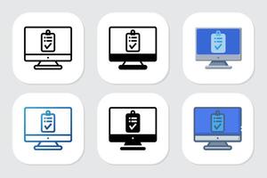 checklist icon with various design styles vector