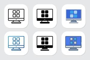 category icons with various design styles vector
