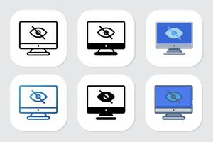 eye cross icons with various design styles vector