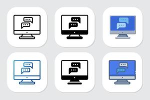 messages icons with various design styles vector