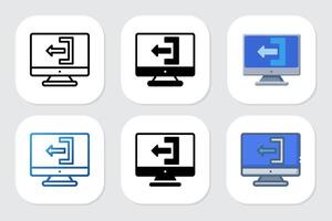 logout icon with various design styles vector