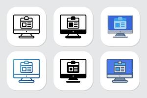 id card icon with various design styles vector