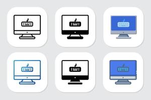 keyboard icons with various design styles vector