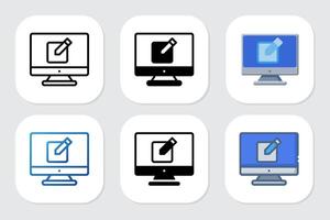 edit icon with various design styles vector