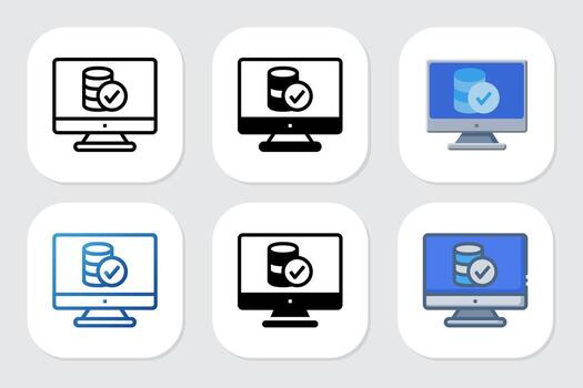 base de datos icono con varios diseño estilo vector