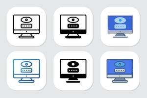 show password icons with various design styles vector