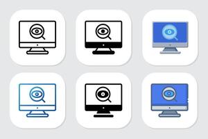 overview icons with various design styles vector