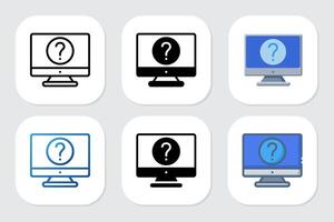 question icon with various design styles vector