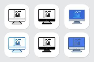 chart icon with various design styles vector