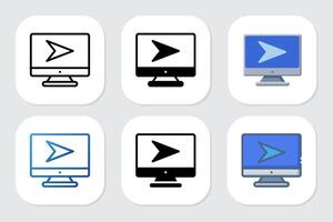 submit icons with various design styles vector