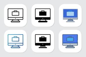 briefcase icon with various design styles vector