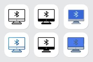 bluetooth icons with various design styles vector