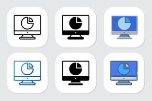 pie chart icons with various design styles vector