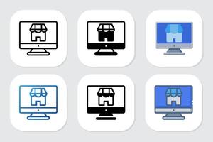 stores icons with various design styles vector