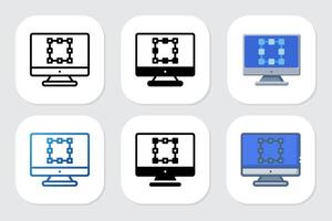 object icons with various design styles vector