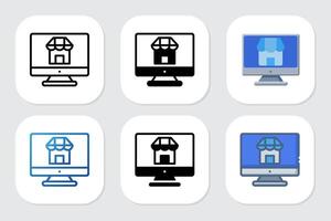 store icon with various design styles vector