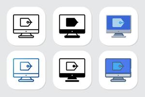 tag icons with various design styles vector