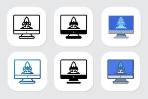missile icons with various design styles vector
