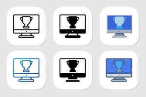 trophy icons with various design style vector