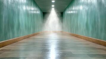shadowy corridor in old mansion with faint whispers evokes mystery photo
