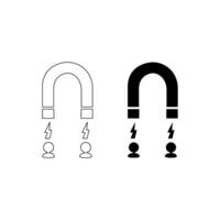Magnet icon set on white background vector