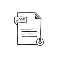 Download Jpeg file hand drawn icon on white background. vector