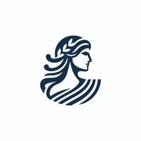 a woman's head with a long braid vector