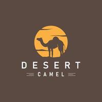 design camel logo silhouette desert animal simple minimalist template icon symbol vector