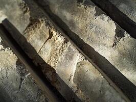 Rough Textured Concrete Blocks Close Up View photo