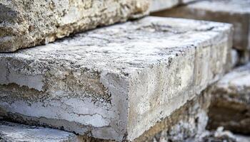 Stacked Concrete Blocks Showing Texture and Age photo
