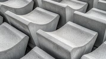 Grey Concrete Blocks Arranged In A Pattern photo