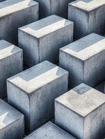 Concrete Blocks Form Abstract Geometric Pattern photo