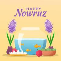 nowruz festival illustration in gradient style design vector