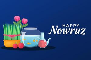 nowruz festival background illustration in gradient style vector