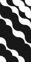 Geometric minimal design print with simple shape and figure, in white and black. Graphics composition. Bauhaus style waves pattern, modular tiling stripy art with circles vector