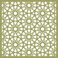Arabic design grile. Template for laser cutting. Cnc router. Decorative Islamic girih panel with oriental geometric middle eastern pattern vector