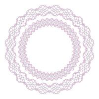Watermark guilloche elements for money banknote, and certificate design. Line round wicker pattern and circular rosettes with a modern touch. Frame border template vector