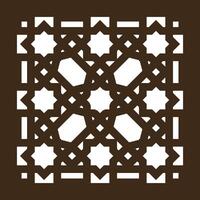 Arabic design grile background. Template for laser cutting. Cnc router. Decorative Islamic girih panel with oriental geometric middle eastern pattern vector