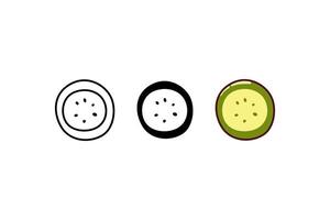 three style pickled cucumber icon vector