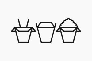 rice box icon line design vector