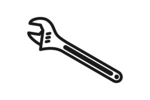 adjustable wrench icon line design vector