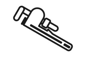 pipe wrench line icon design vector