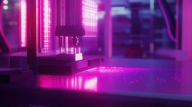 Zoomedin view of a quality inspection station within a microfactory showcasing automated sensors and visual aids that adapt to different product specifications photo