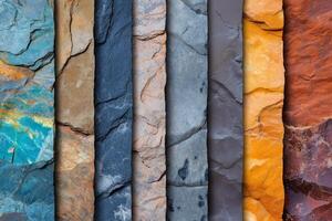 A stunning display of colorful stone textures arranged artistically for a unique visual experience. photo